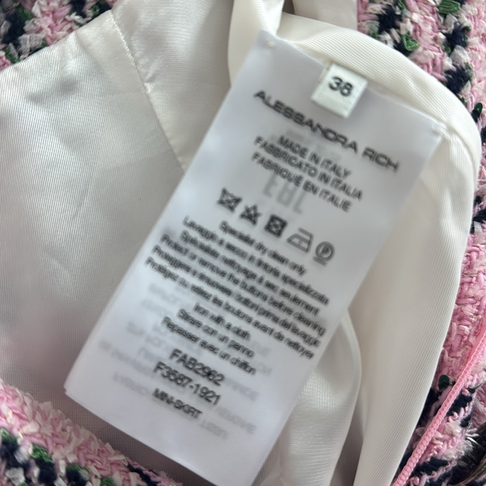 Alessandra Rich Pink and Black Plaid Mini Skirt - Picture 4 of 4